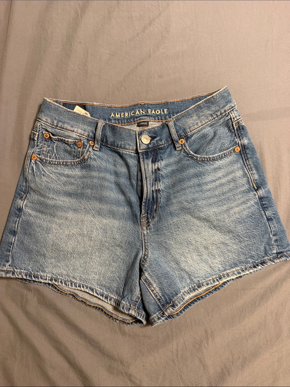 American Eagle Outfitters Medium Blue High-Rise Denim Shorts